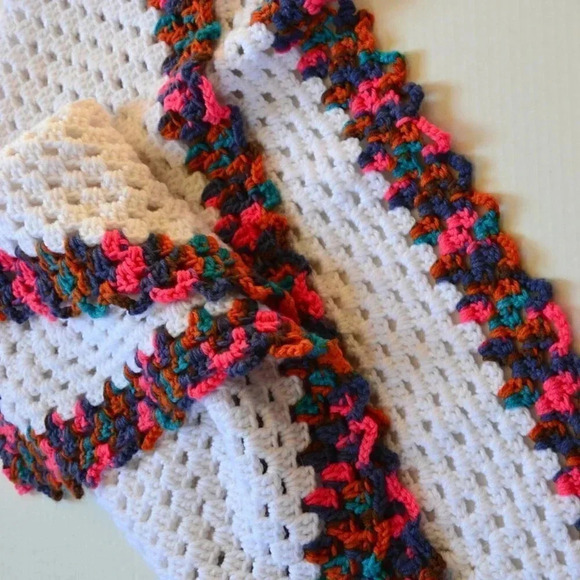 Hand Crocheted  Granny Square Blanket - Picture 3 of 4